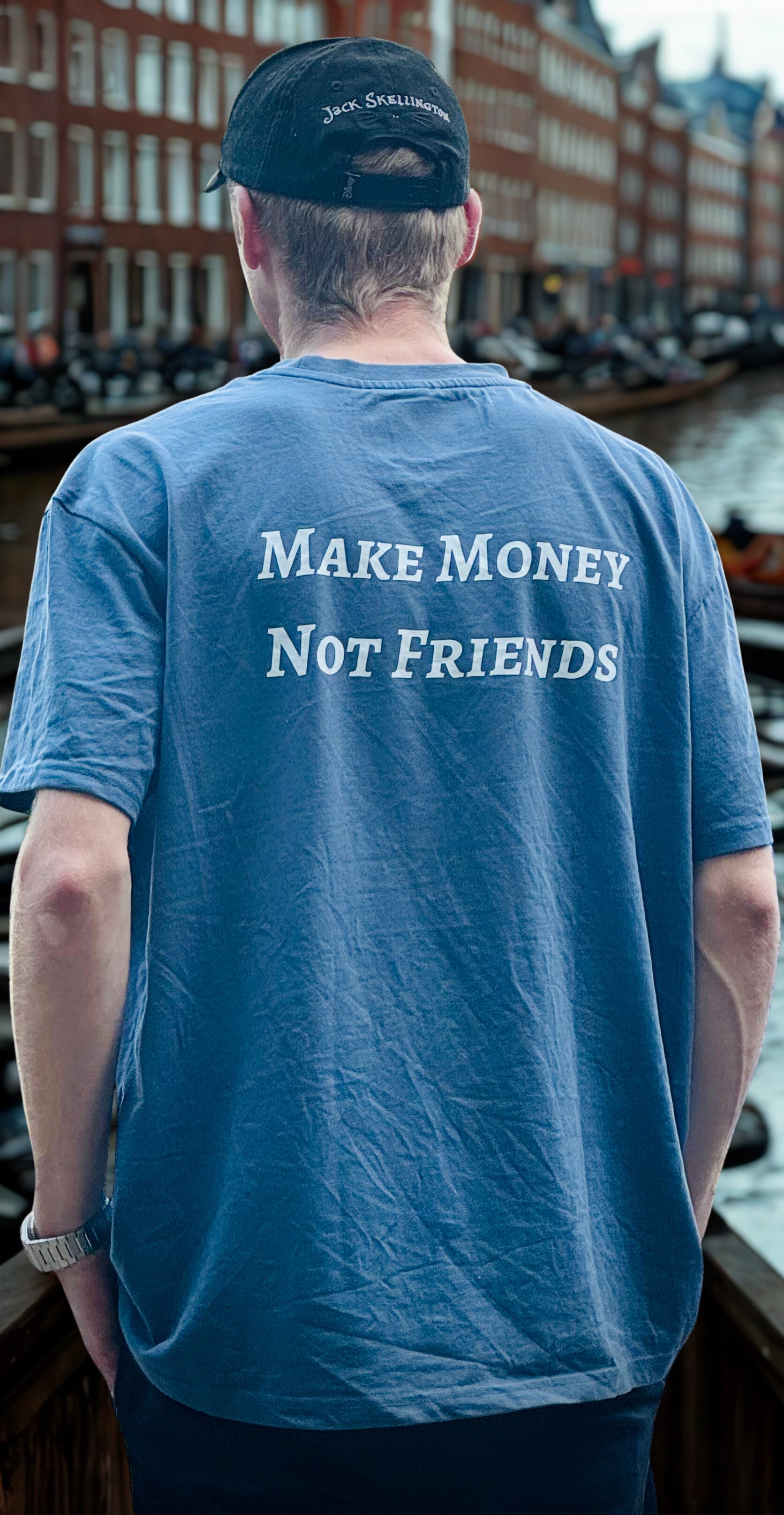 MAKE MONEY NOT FRIENDS OVERSIZED T-shirt Blue